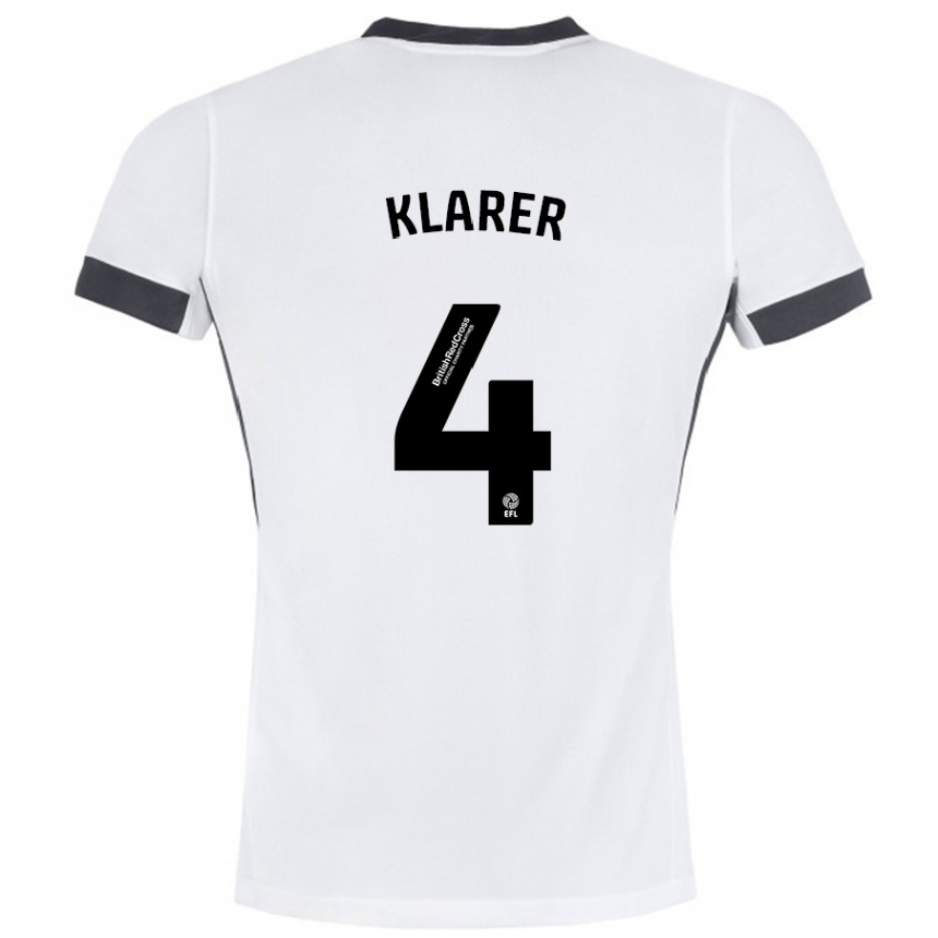 Enfant Football Maillot Christoph Klarer #4 Blanc Noir Tenues Extérieur 2024/25 Canada