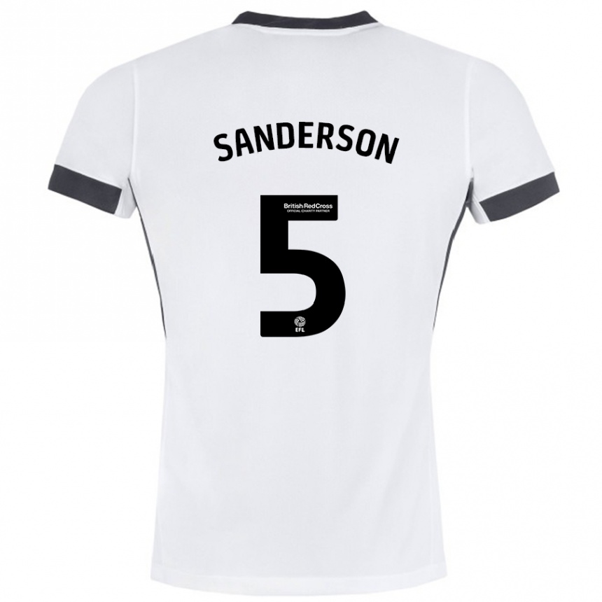 Enfant Football Maillot Dion Sanderson #5 Blanc Noir Tenues Extérieur 2024/25 Canada