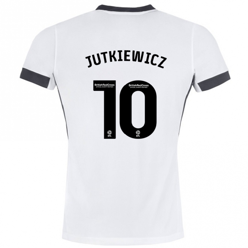 Enfant Football Maillot Lukas Jutkiewicz #10 Blanc Noir Tenues Extérieur 2024/25 Canada