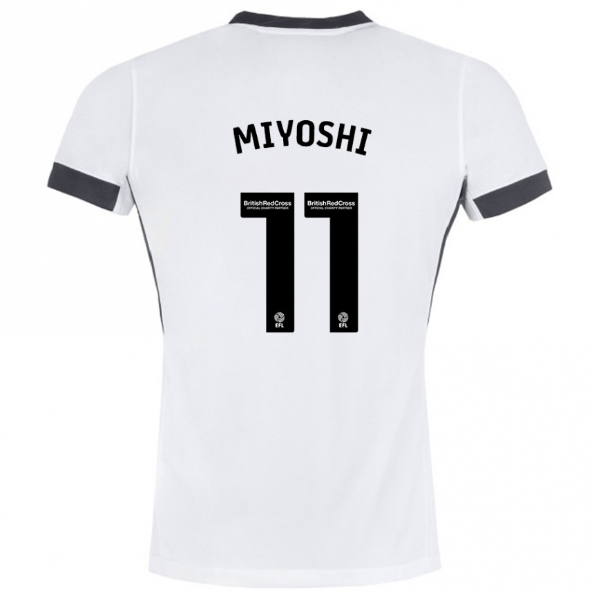 Kids Football Koji Miyoshi #11 White Black Away Jersey 2024/25 T-Shirt Canada