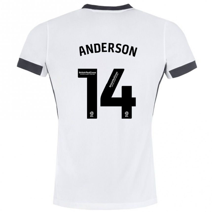 Enfant Football Maillot Keshi Anderson #14 Blanc Noir Tenues Extérieur 2024/25 Canada