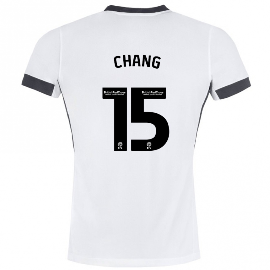 Enfant Football Maillot Alfie Chang #15 Blanc Noir Tenues Extérieur 2024/25 Canada