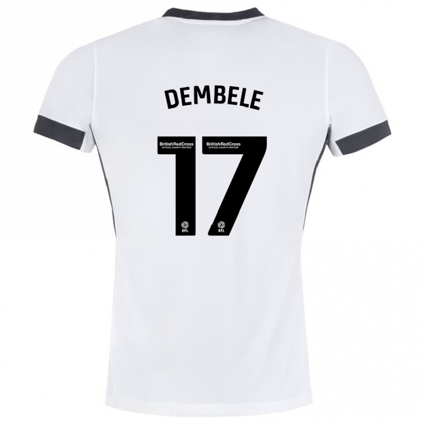 Kids Football Siriki Dembélé #17 White Black Away Jersey 2024/25 T-Shirt Canada