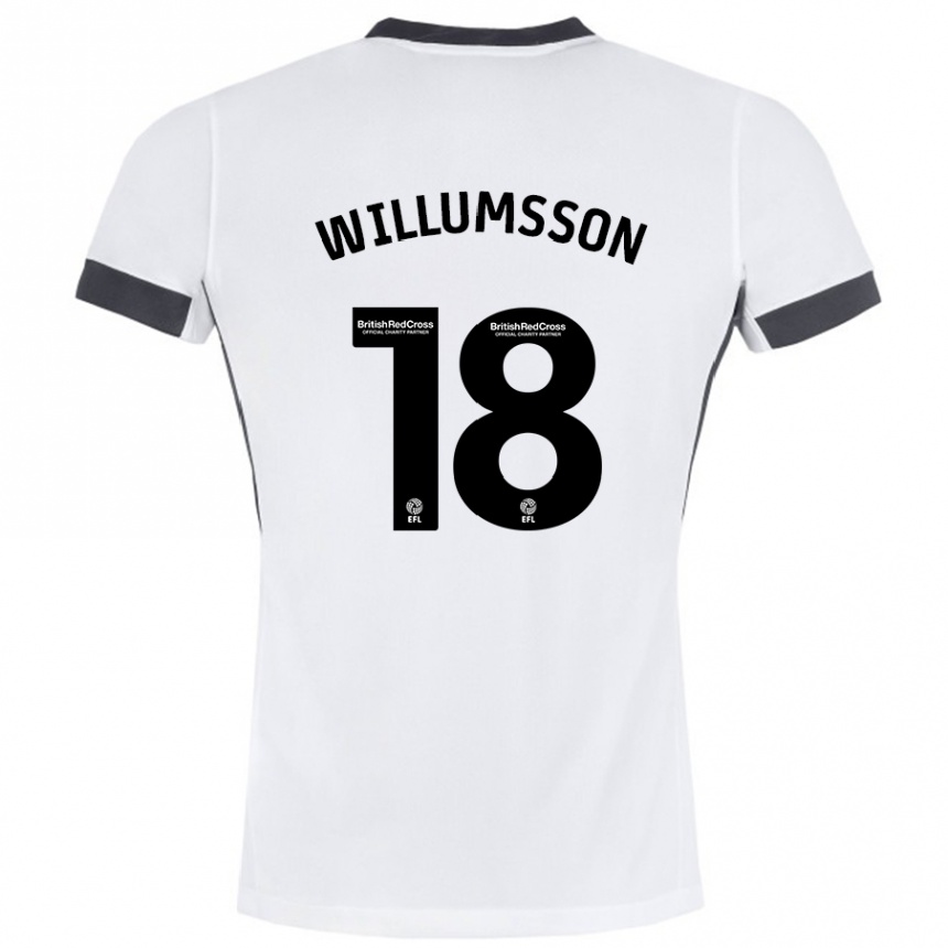 Enfant Football Maillot Willum Thór Willumsson #18 Blanc Noir Tenues Extérieur 2024/25 Canada