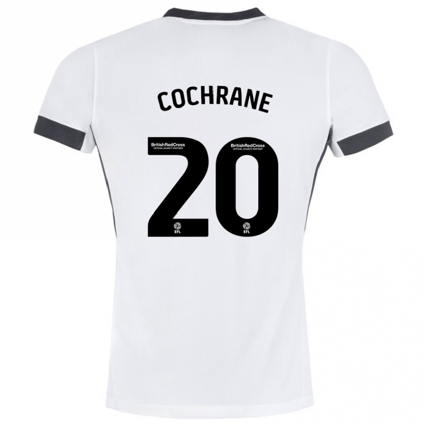 Kids Football Alex Cochrane #20 White Black Away Jersey 2024/25 T-Shirt Canada