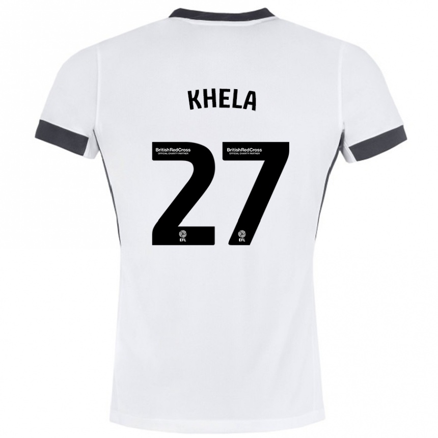 Enfant Football Maillot Brandon Khela #27 Blanc Noir Tenues Extérieur 2024/25 Canada