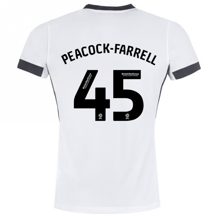 Enfant Football Maillot Bailey Peacock-Farrell #45 Blanc Noir Tenues Extérieur 2024/25 Canada