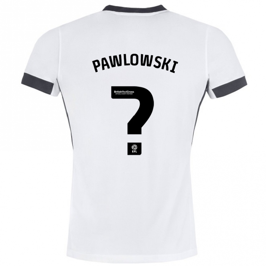 Enfant Football Maillot Jakub Pawlowski #0 Blanc Noir Tenues Extérieur 2024/25 Canada