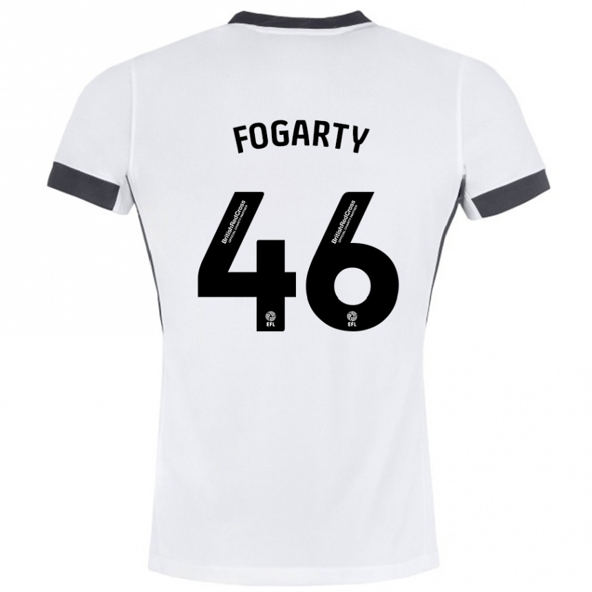 Enfant Football Maillot Tom Fogarty #46 Blanc Noir Tenues Extérieur 2024/25 Canada