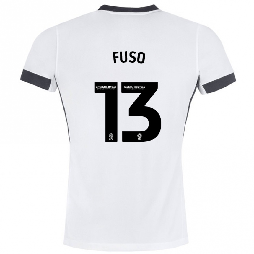 Kids Football Ivana Fuso #13 White Black Away Jersey 2024/25 T-Shirt Canada