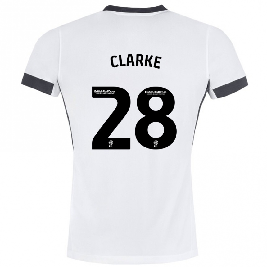 Enfant Football Maillot Charlotte Clarke #28 Blanc Noir Tenues Extérieur 2024/25 Canada