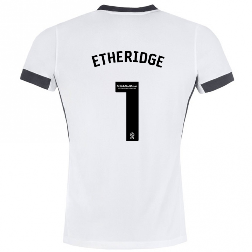 Kids Football Neil Etheridge #1 White Black Away Jersey 2024/25 T-Shirt Canada