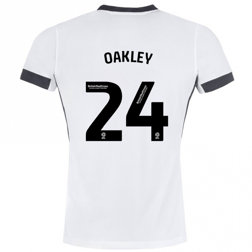 Enfant Football Maillot Marcel Oakley #24 Blanc Noir Tenues Extérieur 2024/25 Canada