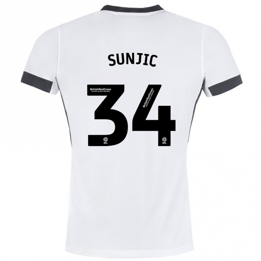 Enfant Football Maillot Ivan Sunjic #34 Blanc Noir Tenues Extérieur 2024/25 Canada