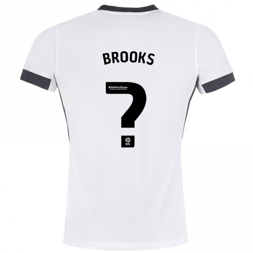 Enfant Football Maillot Kobi Brooks #0 Blanc Noir Tenues Extérieur 2024/25 Canada