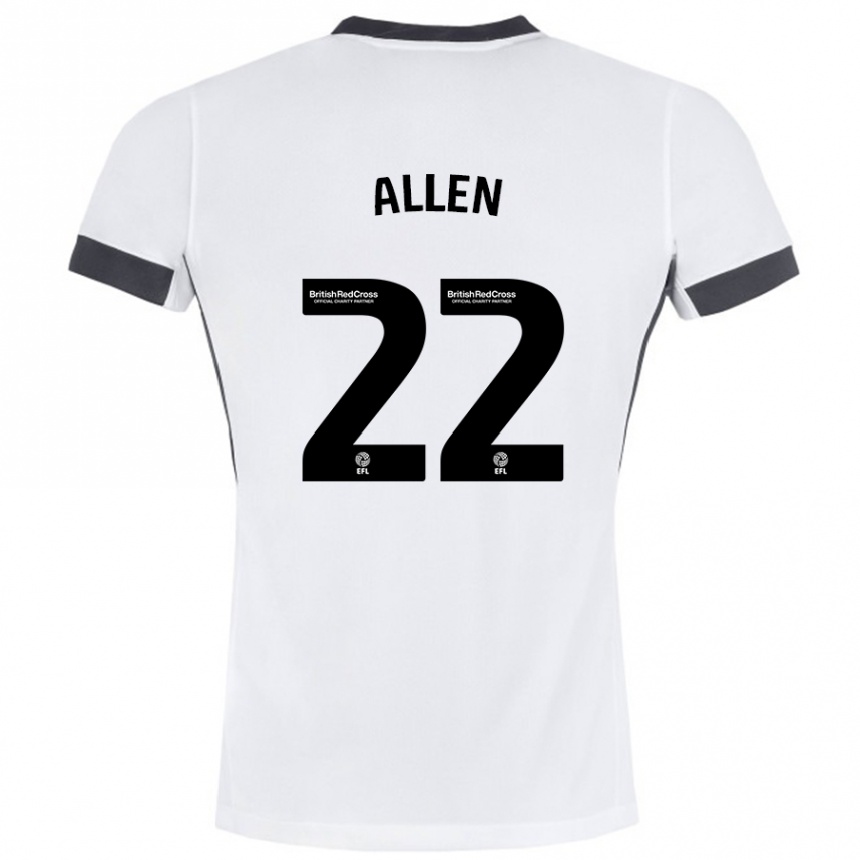 Kids Football Remi Allen #22 White Black Away Jersey 2024/25 T-Shirt Canada