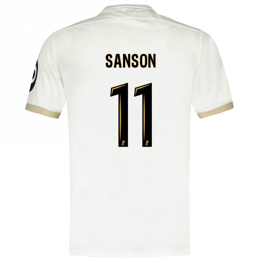 Kids Football Morgan Sanson #11 White Gold Away Jersey 2024/25 T-Shirt Canada