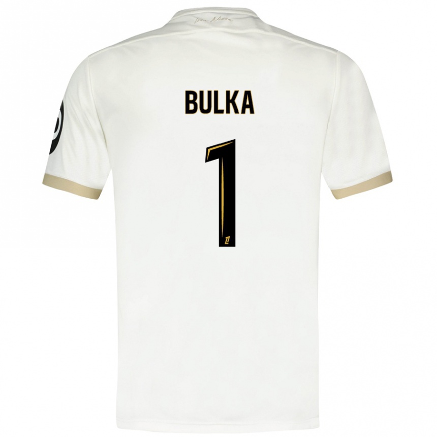 Kids Football Marcin Bulka #1 White Gold Away Jersey 2024/25 T-Shirt Canada