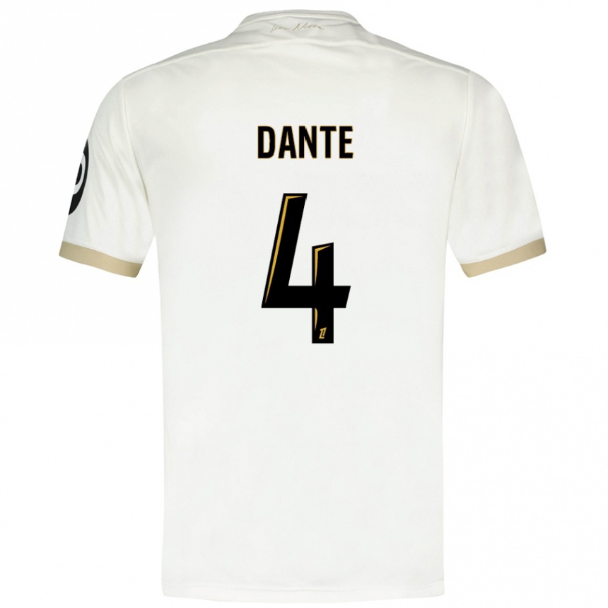 Kids Football Dante #4 White Gold Away Jersey 2024/25 T-Shirt Canada