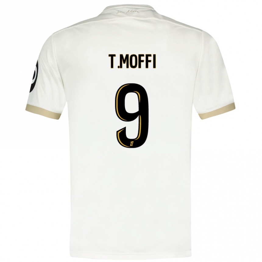 Kids Football Terem Moffi #9 White Gold Away Jersey 2024/25 T-Shirt Canada