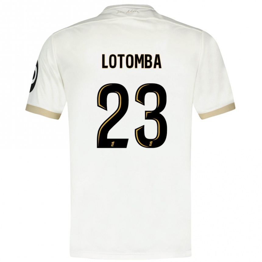 Kids Football Jordan Lotomba #23 White Gold Away Jersey 2024/25 T-Shirt Canada