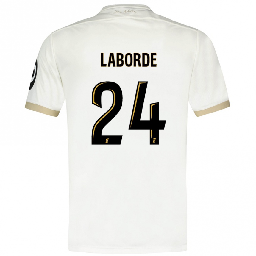 Kids Football Gaëtan Laborde #24 White Gold Away Jersey 2024/25 T-Shirt Canada