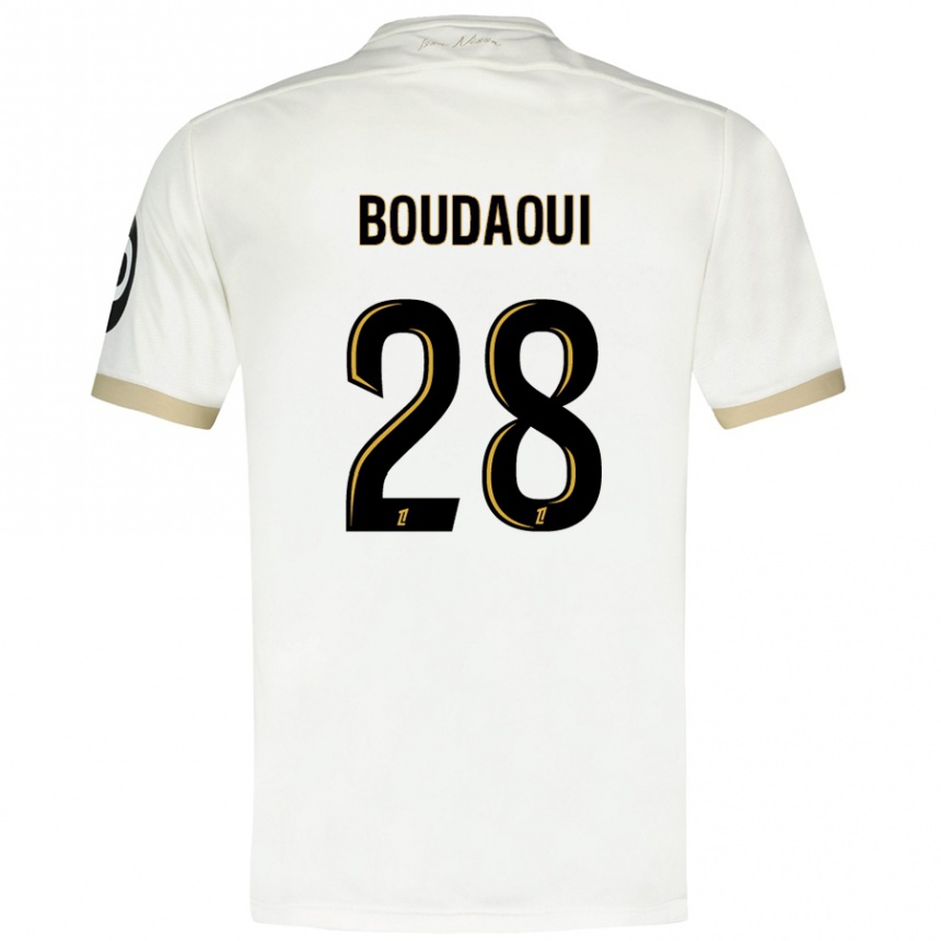 Kids Football Hicham Boudaoui #28 White Gold Away Jersey 2024/25 T-Shirt Canada