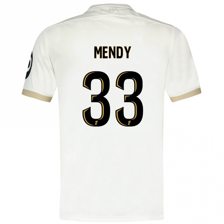 Kids Football Antoine Mendy #33 White Gold Away Jersey 2024/25 T-Shirt Canada