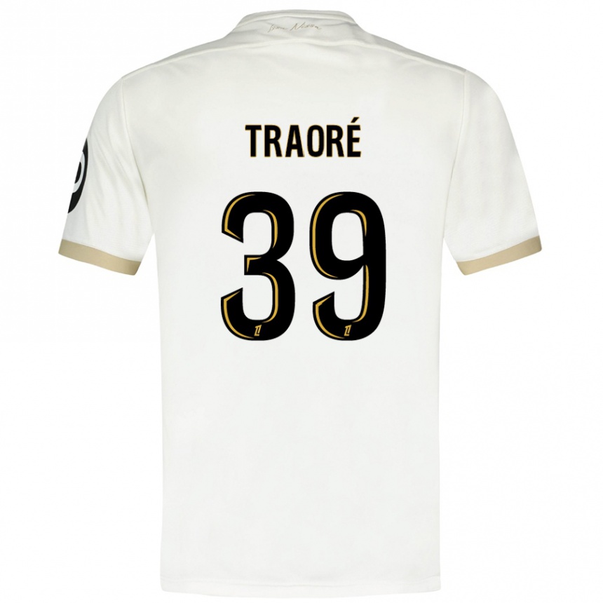 Kids Football Daouda Traoré #39 White Gold Away Jersey 2024/25 T-Shirt Canada