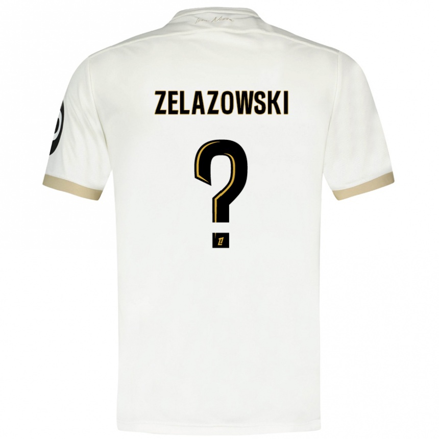 Kids Football Bartosz Zelazowski #0 White Gold Away Jersey 2024/25 T-Shirt Canada