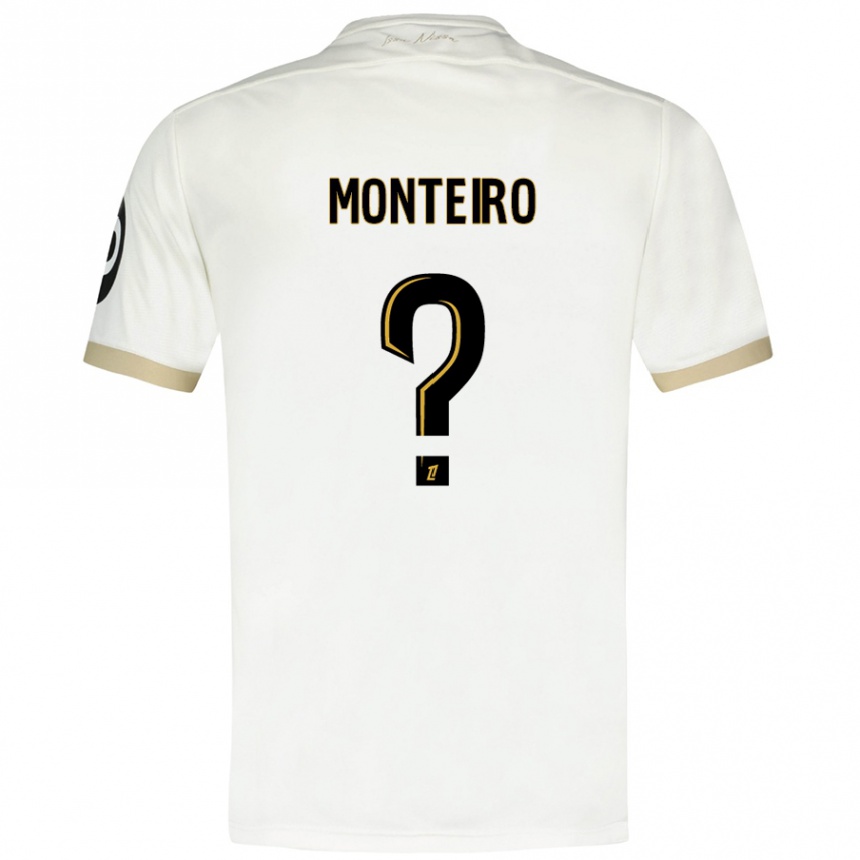 Kids Football Laurenzo Monteiro #0 White Gold Away Jersey 2024/25 T-Shirt Canada