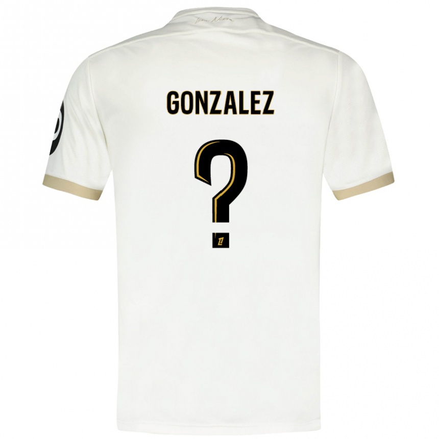 Kids Football Anthony Gonzalez #0 White Gold Away Jersey 2024/25 T-Shirt Canada