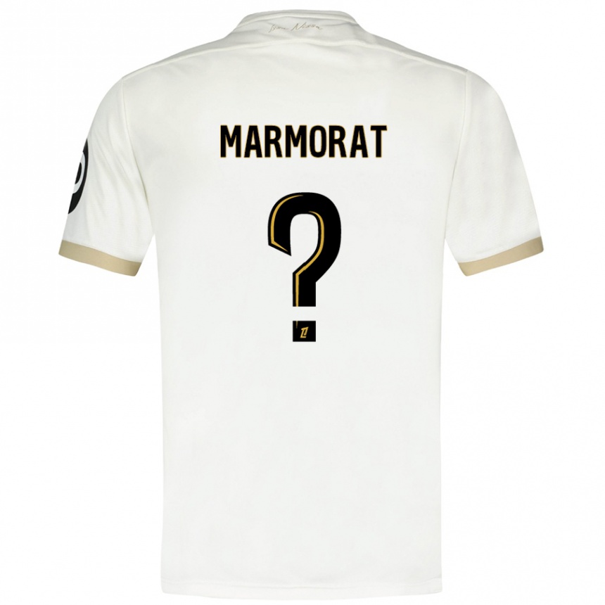 Kids Football Mathéo Marmorat #0 White Gold Away Jersey 2024/25 T-Shirt Canada