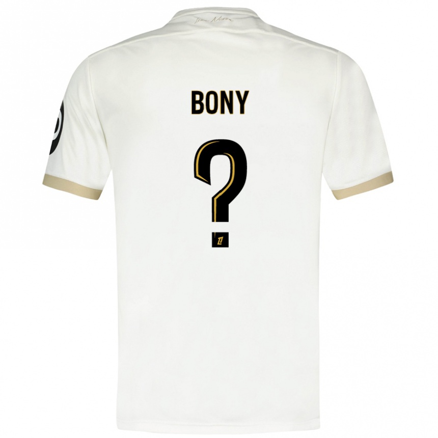 Kids Football Geoffroy Bony #0 White Gold Away Jersey 2024/25 T-Shirt Canada