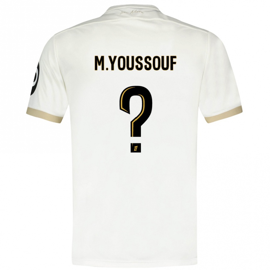 Kids Football Mousslim Youssouf #0 White Gold Away Jersey 2024/25 T-Shirt Canada