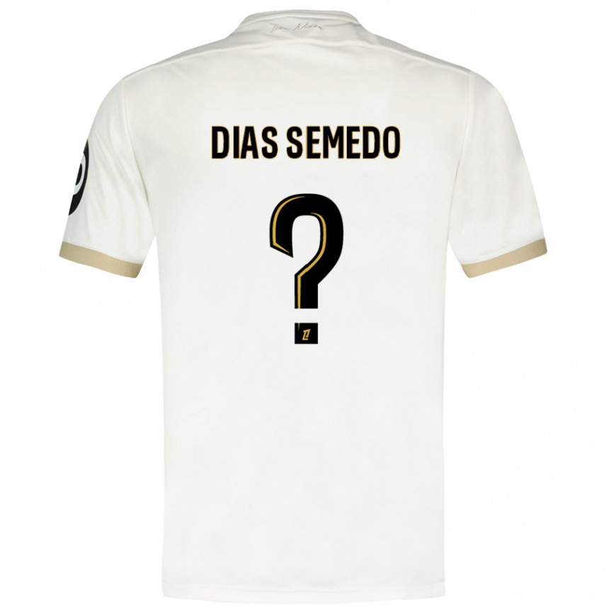 Kids Football Samuel Dias Semedo #0 White Gold Away Jersey 2024/25 T-Shirt Canada