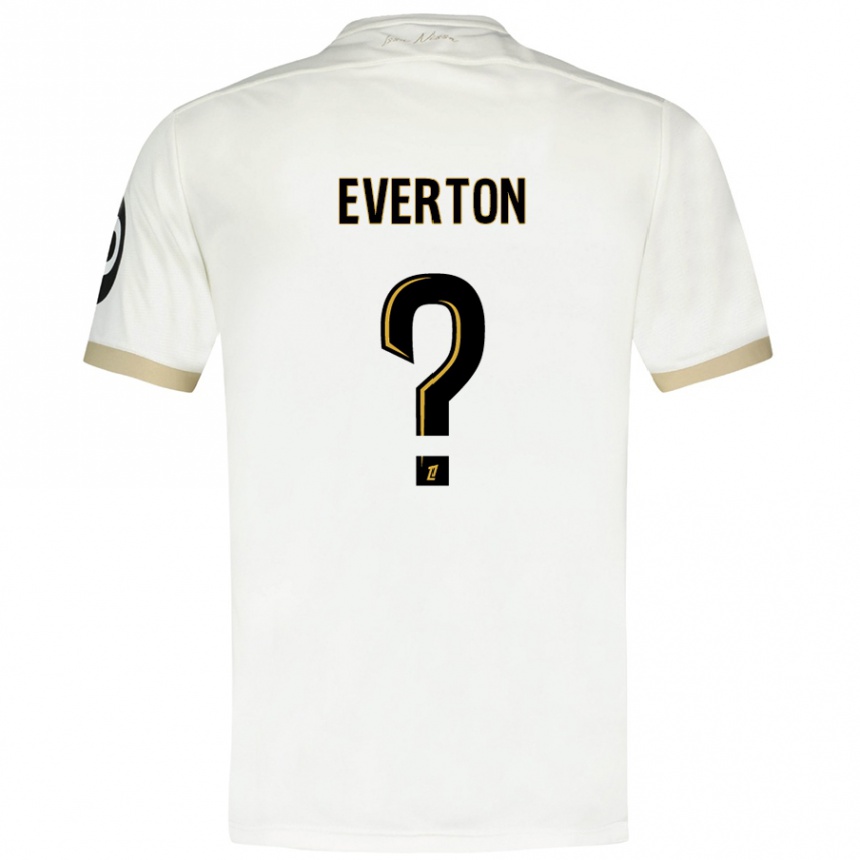 Kids Football Everton #0 White Gold Away Jersey 2024/25 T-Shirt Canada