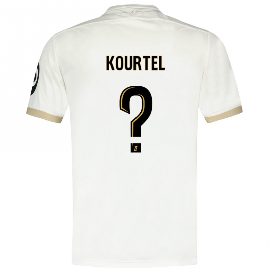 Kids Football Kaïs Kourtel #0 White Gold Away Jersey 2024/25 T-Shirt Canada