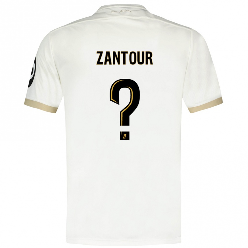 Kids Football Ishaq Zantour #0 White Gold Away Jersey 2024/25 T-Shirt Canada