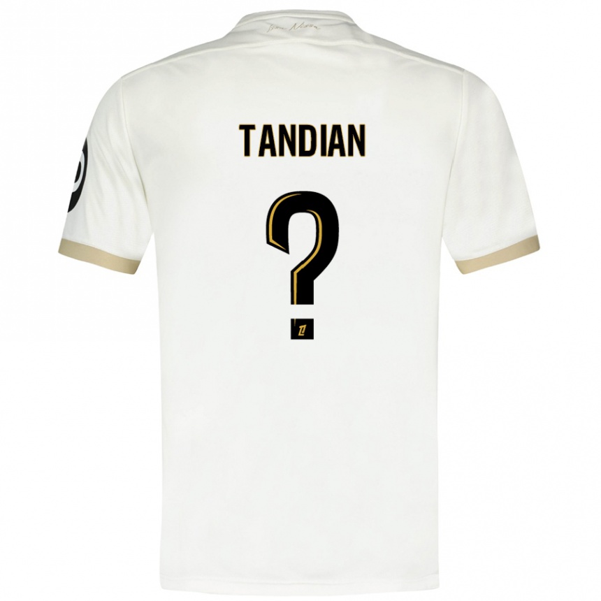 Kids Football Elage Tandian #0 White Gold Away Jersey 2024/25 T-Shirt Canada