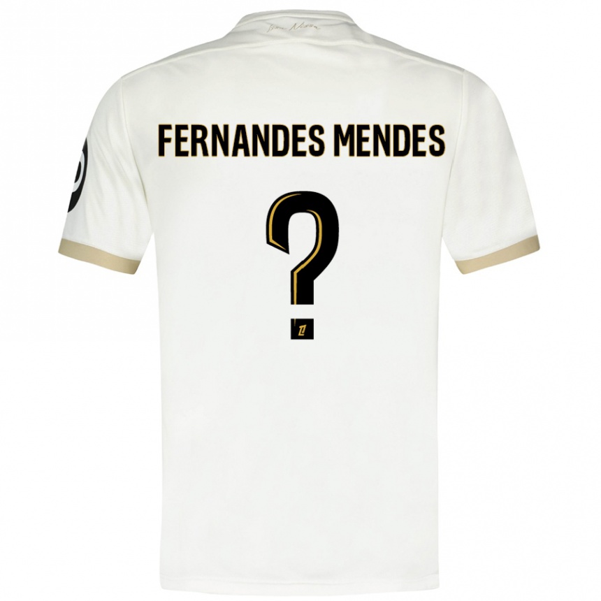 Kids Football Mathis Fernandes Mendes #0 White Gold Away Jersey 2024/25 T-Shirt Canada