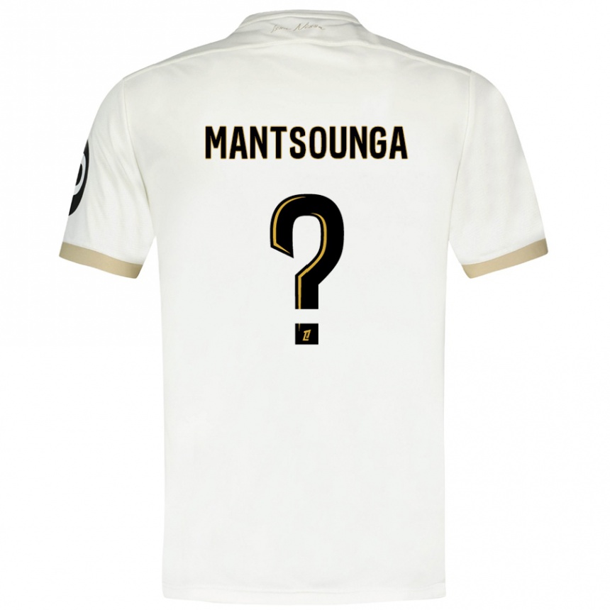 Kids Football Brad-Hamilton Mantsounga #0 White Gold Away Jersey 2024/25 T-Shirt Canada