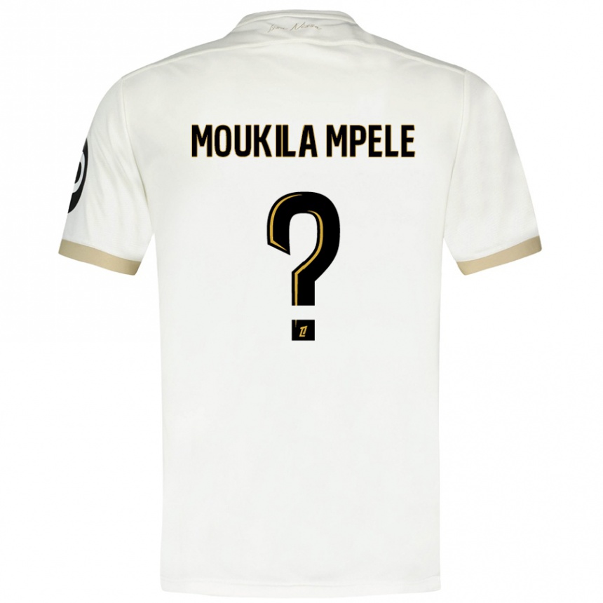 Kids Football Beny Moukila Mpele #0 White Gold Away Jersey 2024/25 T-Shirt Canada