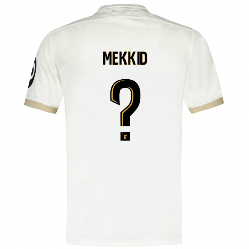 Kids Football Ayoub Mekkid #0 White Gold Away Jersey 2024/25 T-Shirt Canada