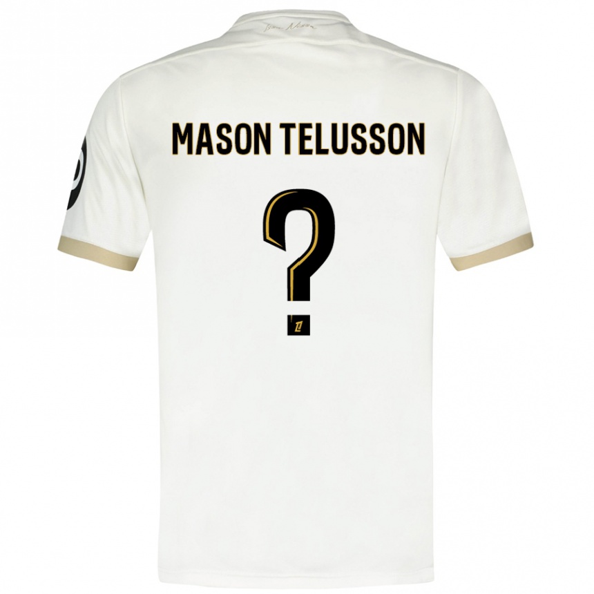 Kids Football Jah Mason Telusson #0 White Gold Away Jersey 2024/25 T-Shirt Canada