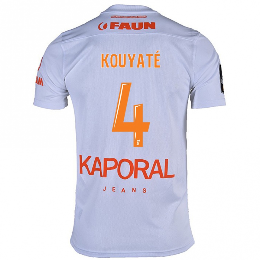 Kids Football Kiki Kouyaté #4 White Away Jersey 2024/25 T-Shirt Canada