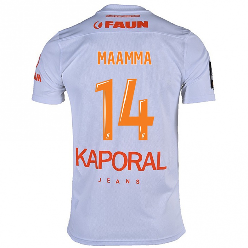 Kids Football Othmane Maamma #14 White Away Jersey 2024/25 T-Shirt Canada