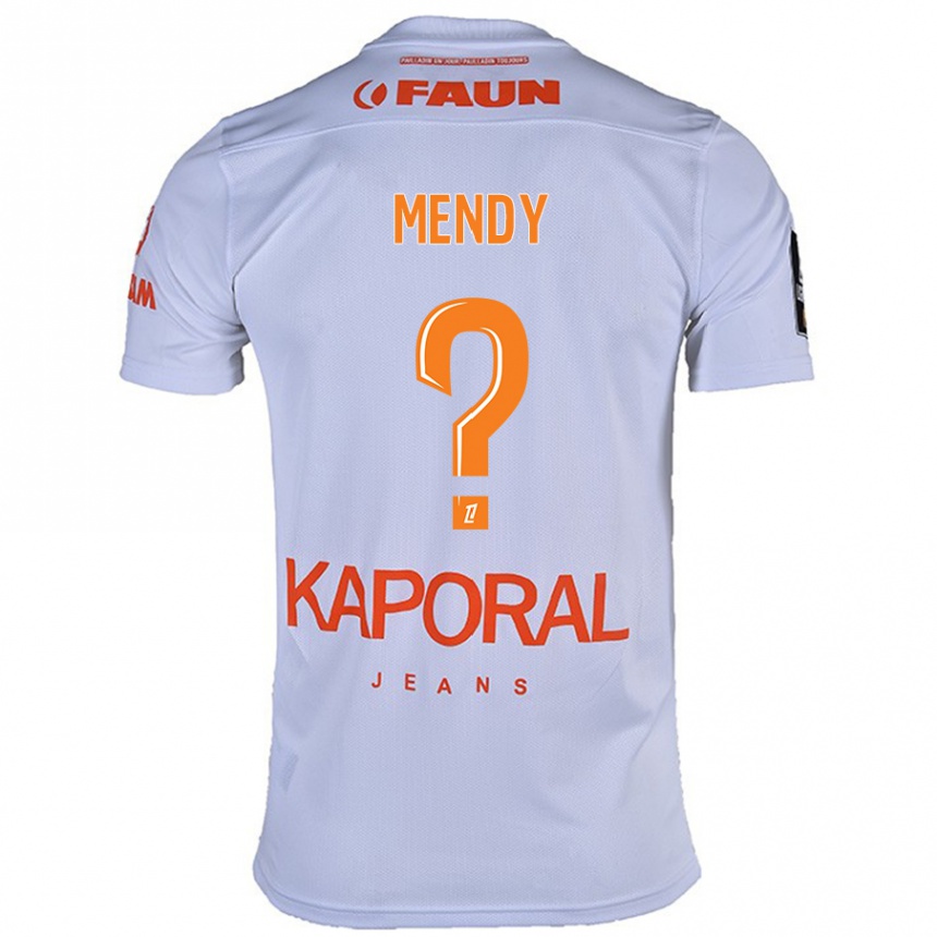 Kids Football Kélyan Mendy #0 White Away Jersey 2024/25 T-Shirt Canada