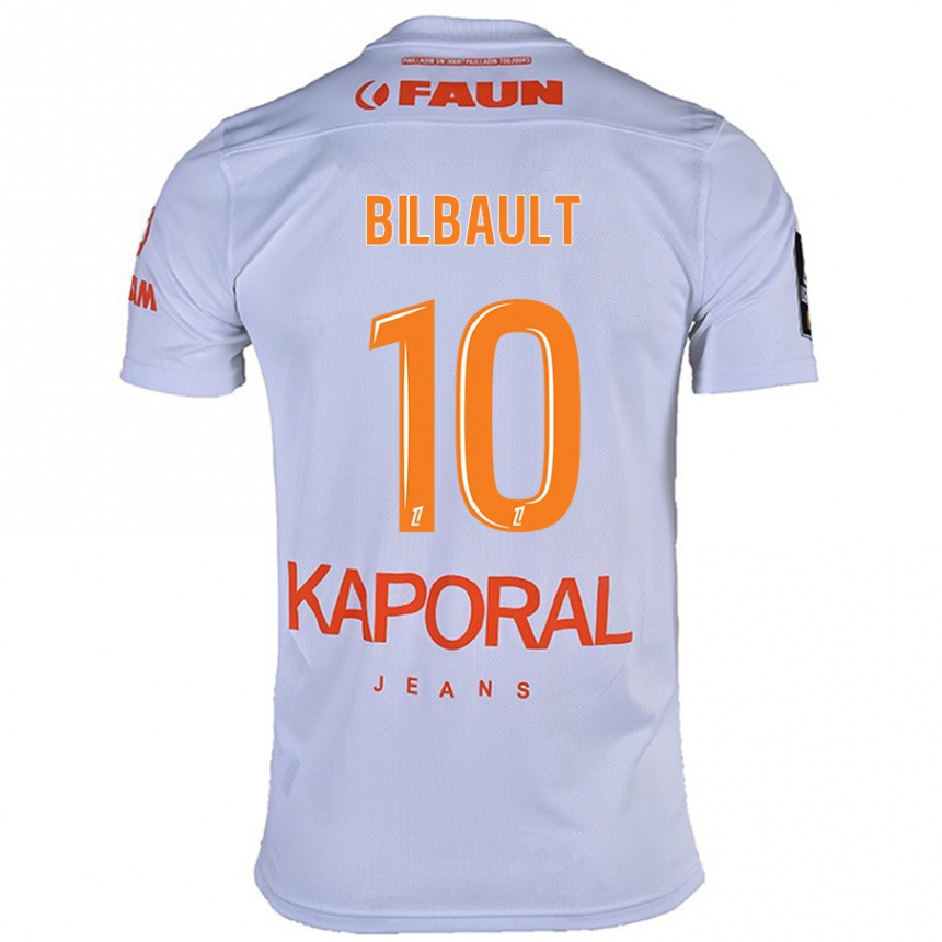 Kids Football Charlotte Bilbault #10 White Away Jersey 2024/25 T-Shirt Canada