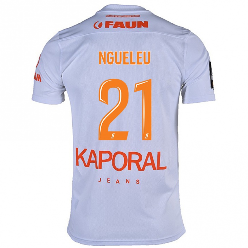 Kids Football Nina Ngueleu #21 White Away Jersey 2024/25 T-Shirt Canada